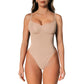 Slims Beige Seamless Bodysuit Thong Womens Tummy Control Compression Comfort Fabric