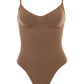 Slims Brown Seamless Bodysuit Thong Womens Tummy Control Compression Comfort Fabric