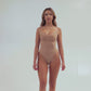 Slims Beige Seamless Bodysuit Thong Womens Tummy Control Compression Comfort Fabric